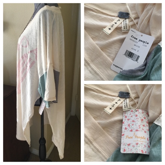 Free People Graphic City Slicker Oversized.  NWT. - Picture 5 of 7